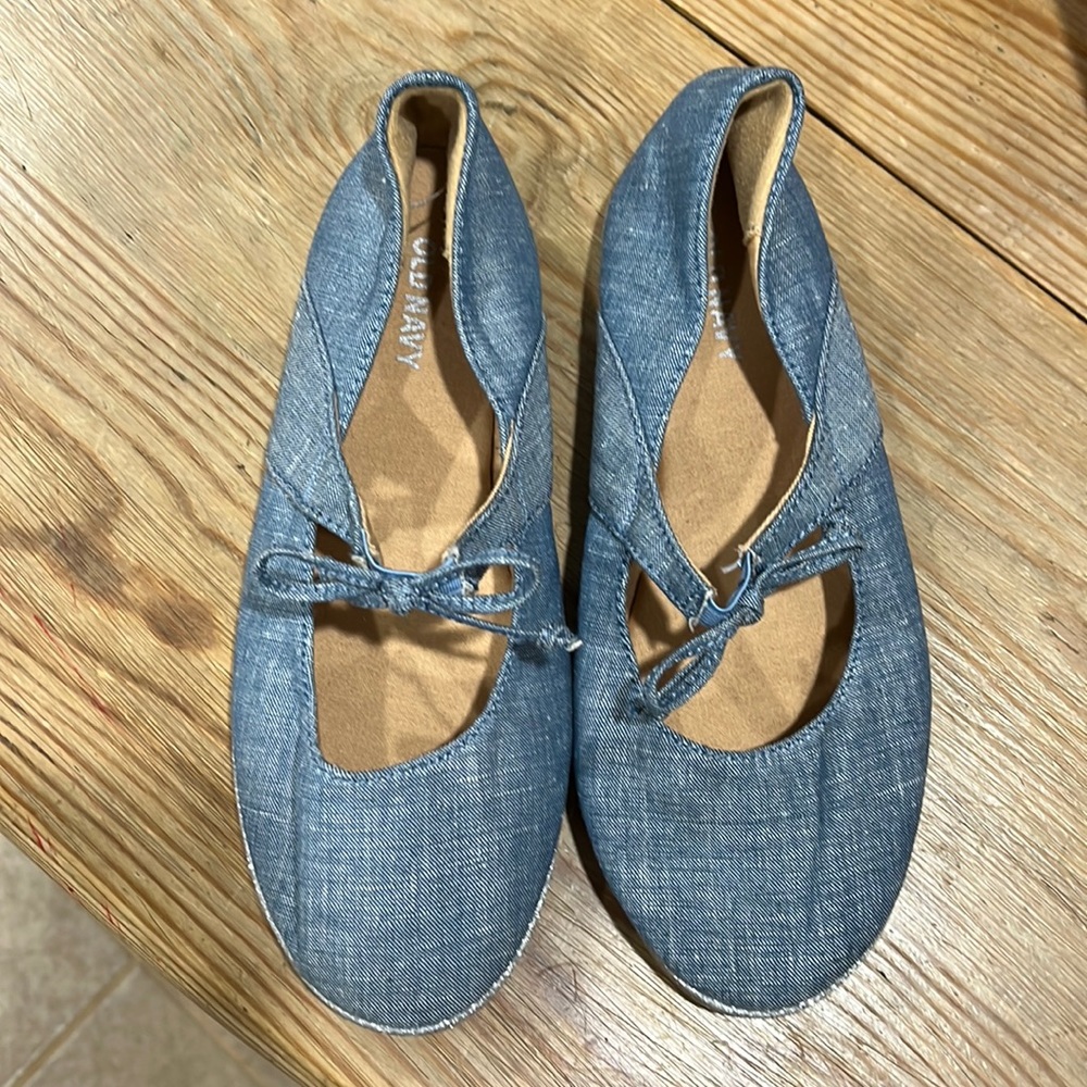 Girls denim with silver glitter shoes